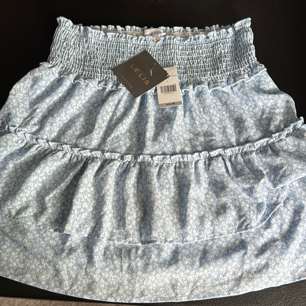 Light Blue Floral Women's Skirt